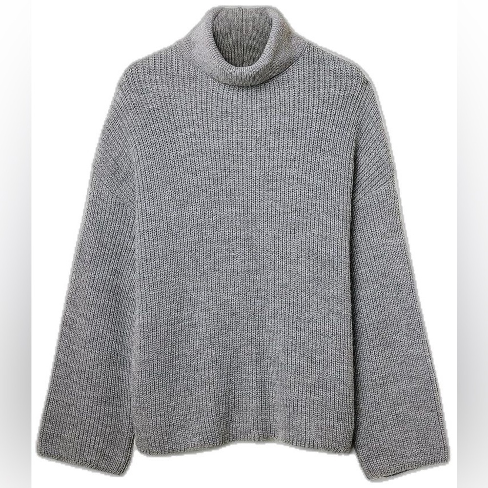 Pretty Little Thing Cozy White Knit High Neck Sweater - Size 10 Tall